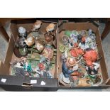 Capo di Monte and other decorative ceramics (two boxes)