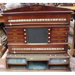 A late 19th Century mahogany wall mounted snooker/billiard score board, circa 1880,