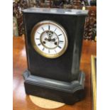 A Potonie Leon Paris black slate mantel clock, number 6066,
