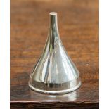 A silver conical perfume funnel, (maker's mark obscured),