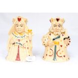 Two H J Wood 'Pack of Cards Series' Toby jugs King and Queen of Hearts (2)