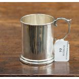 An early twentieth century small silver mug, makers mark indistinct, Chester, 1920,
