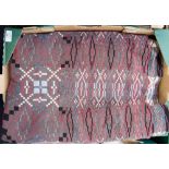 A mid 20th century hand woven woollen throw,