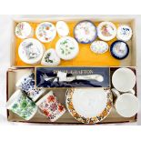 A collection of pill and trinket boxes and a Royal Grafton cheese knife;