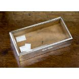 An Edwardian rectangular silver mounted box, glazed lid, makers Levi and Salaman, Birmingham 1901,