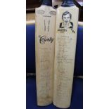 Two Derbyshire Country signed cricket bats, 1970, (Gunn & Moore)and 1990, (Phil Russell,