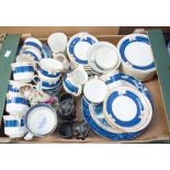 A Spode 1920s teaset; a Booths Willow pattern part teaset; Commemorative beaker;