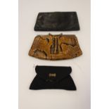 Three ladies clutch bags, dating from circa 1930s,