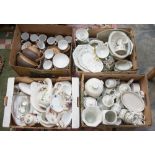 A quantity of Johnson Bros tea and dinner ware, rose pattern, Denby teaware,