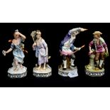 A set of four Royal Crown Derby figures, 'Air' (glued arm), 'Water', 'Fire', 'Earth' and 'Faith',