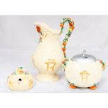 Clarice Cliff Newport Pottery three piece set,