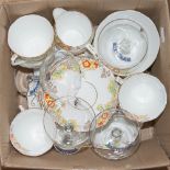 A mixed lot containing four Babycham glasses and afternoon tea service,