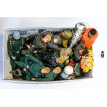 A box of fourteen various Action Man figures in costume