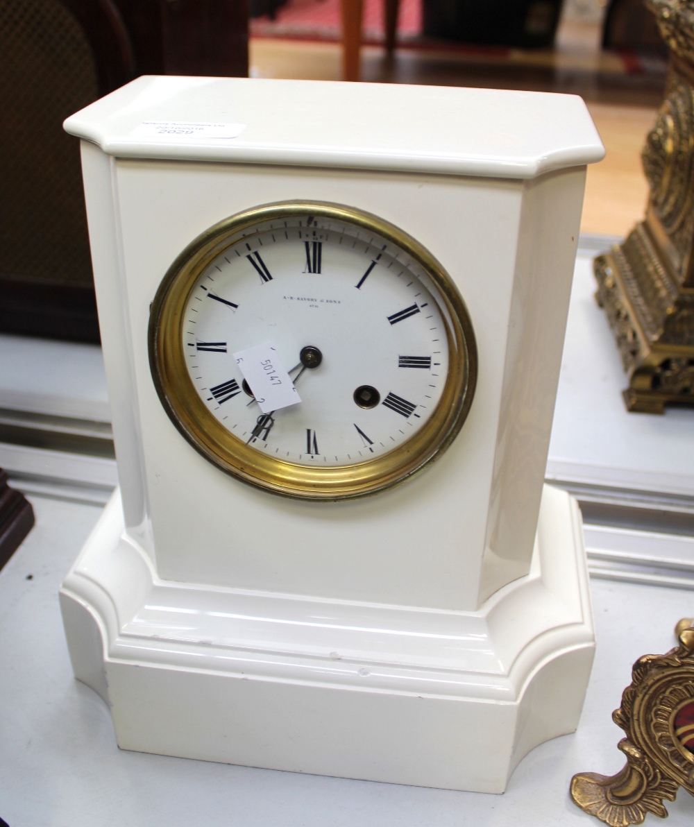 A 19th Century slate clock retailed A.B.