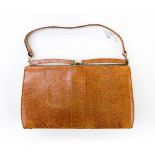 A vintage Mappin and Webb brown snakeskin handbag,