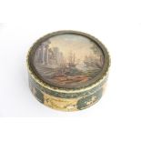 A 19th Century Grand Tour souvenir circular ivory lidded box,