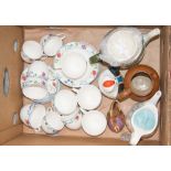 Collection of Royal Doulton jug/tea pot, Midwinter coffee pot, along with stone ware jug,