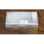 Silver cigar/cigarette box, hallmarked London 1954, maker Garrard and Co Ltd,