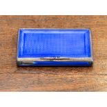 Early 20th Century continental electric blue enamelled card case,