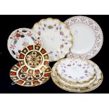 A Royal Crown Derby collection of ceramics, comprising a 1128 Imari pattern dessert plate,