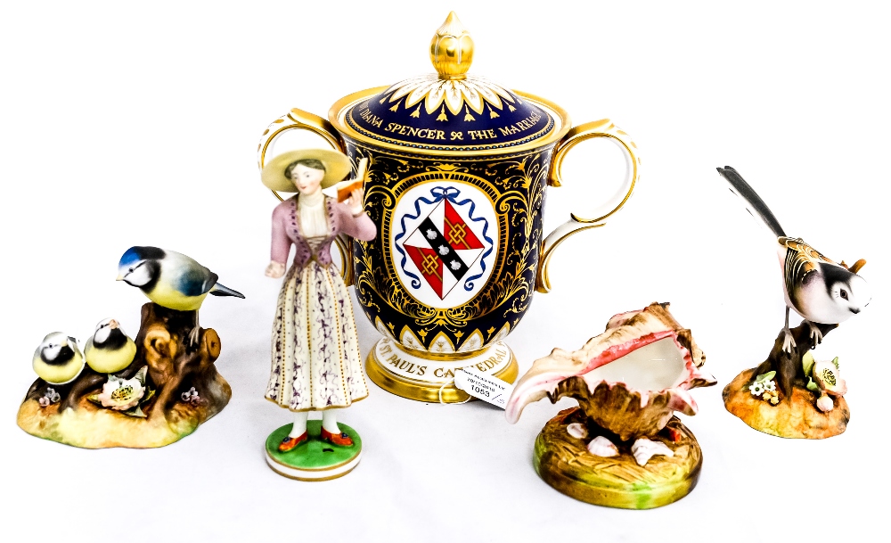 A Royal Crown Derby Limited edition twin handled covered vase to celebrate the marriage of H.R.H.