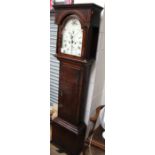 A George III oak and mahogany cross-banded eight day longcase clock,