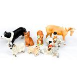 A collection of ceramic animals to include: Norman Thelwell 1981 for John Beswick,