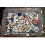 A box of modern trinket and pill boxes, etc,