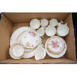 A Royal Crown Derby 'Derby Posies' teaset, comprising cups, saucers, side plates, cake plate, etc,