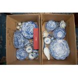 A comprehensive Spode blue and white tea and dinner service, comprising vegetable servers,