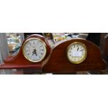 Two wood cased mantle timepieces