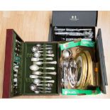 Boxed Arthur price of England cutlery set; together with Arthur Price carving set,