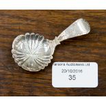 A silver caddy spoon, Birmingham 1837, maker Taylor and Perry, weighing approx 0.