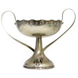 A WMF Jugendstil silver plated twin handled pedestal bowl,
