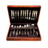 A canteen of Danish Princess pattern silver plated flatware, Holmes and Edwards, designed 1938,