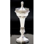 Omar Ramsden, an Arts and Crafts silver travelling communion chalice, hand hammered,