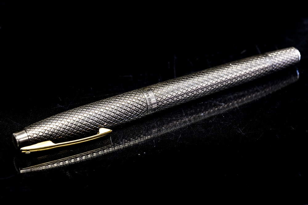 Sheaffer Imperial, sterling silver touchdown fountain pen with 14 carat gold nib,