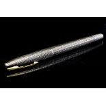 Sheaffer Imperial, sterling silver touchdown fountain pen with 14 carat gold nib,