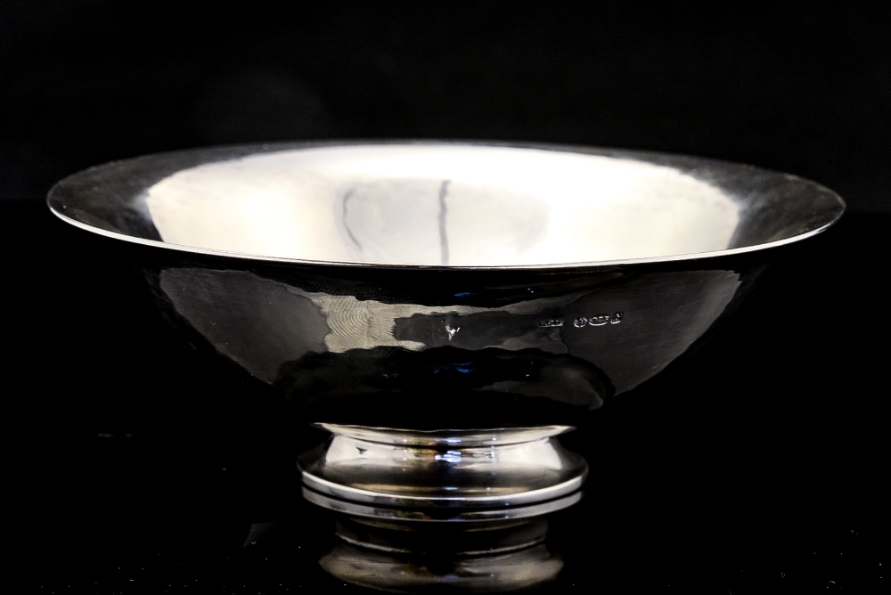 Harald Nielsen for Georg Jensen, a Danish Art Deco silver bowl, shallow,