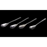 Enid Kelsey, a set of four Arts and Crafts silver condiment or coffee spoons,