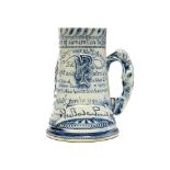 Horace Elliot, an art pottery commemorative mug, probably made by Ewenny Pottery, stoneware,