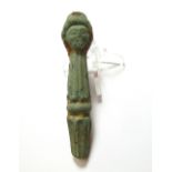 Roman Anthropomorphic Bronze Knife Handle A Romano-British bronze folding knife handle.