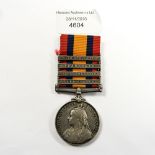 Queens South Africa, clasps, C.C, O.F.S, Transvaal, S.A. 1902 to 8833 PTE C.WILLIAMS.