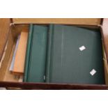 Interesting assortment of stamps in three albums and loose within brown leather case,