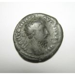 Marcus Aurelius Denarius 172-173 AD Obv. Head right, M ANTONINVS AVG TRP XXVII Rev.