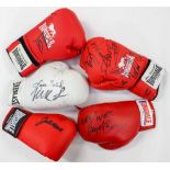 Boxing Memorabilia: A collection of five signed boxing gloves to include: one signed Leon Spinks,