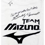 Sporting Memorabilia: A Sally Gunnell signed Mizuno t-shirt.