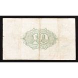 Banknote Treasury Ten Shillings Warren Fisher issue November 1922, 2nd series L/22 572037,