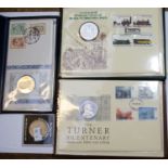 Medallic First Day Covers, The Turner Bicentenary, The Railway Sesquicentennial,