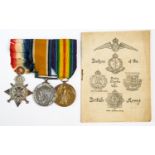 A World War One Trio 1914-15 Star, B.W.M and Victory medal to 13384 PTE.J.